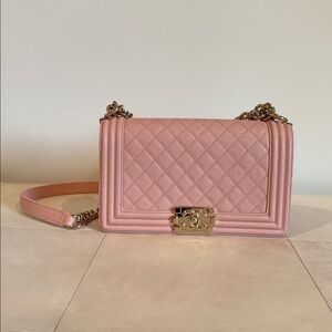 Chanel Boy Quilted Medium Caviar Pink Bag